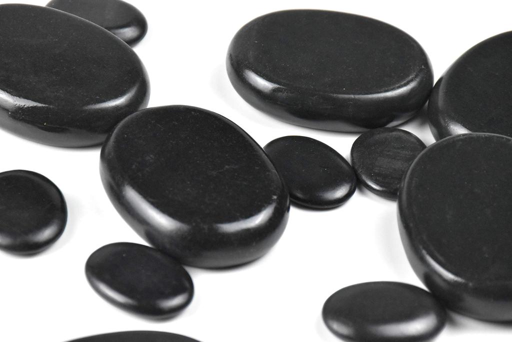 Windfulogo 16Pcs Hot Massage Stones Set Natural Lava Basalt Heated warmer Stone for Spa Massage Black