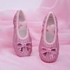 Girls' Sequin Rainbow Ballet Shoes with Soft Cat Paw Soles for Dance Practice & Performance
