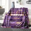 Vintage Birthday Celebration Blanket Personalized Name Soft Warm And Versatile For Sofa Bed Office And Travel Machine Washable Comfortable In All