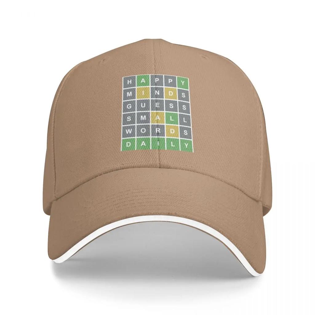 Happy Minds Guess Small Words Daily Wordle Game Baseball Cap Snap Back Hat hard hat tea Hat Women's Golf Wear Men's