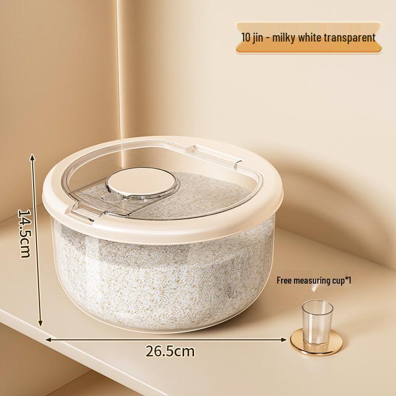 Rotatable Household Rice and Grain Storage Box: Insect & Moisture-Proof, Sealed, Compartmented Bucket