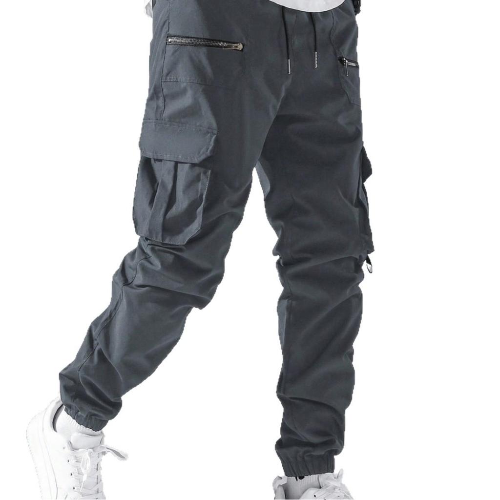Autumn New Tied Tote Overalls Men's Trend Versatile Outdoor Multi-bag Pants Men's Summer Thin Casual Sweatpants