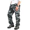 Pantalones Cargo de Hombre de Corte Ajustado con Múltiples Bolsillos, Camuflaje Verde Militar, Pantalones Casuales Resistentes al Desgaste y Versátiles
