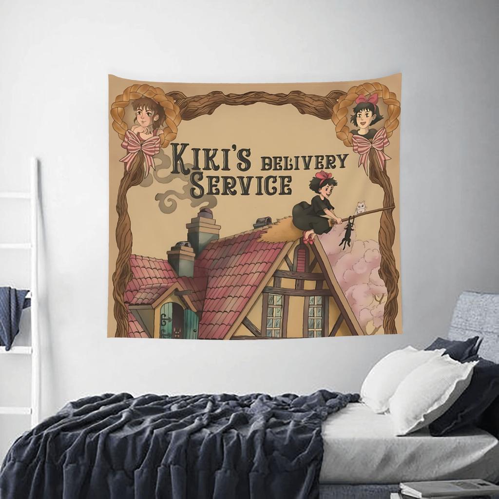 Anime Kiki’s Delivery Service cutecore Tapestry Bedroom Decoration Wall Hanging Blanket Tapestry Cool Stuff For Room