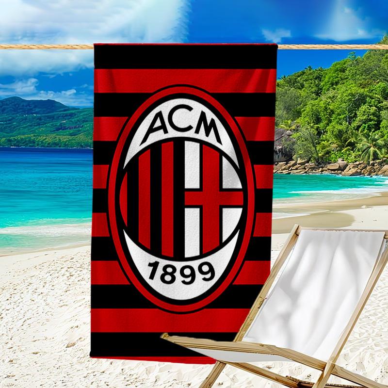 Milan Football club Printed Beach Towel, Super Soft Microfiber, Perfect Gift Birthday, for Pool, Beach, Travel, for family and friends