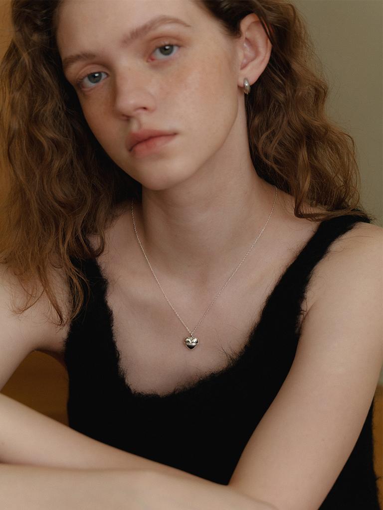 Leeenoir Volume Heart Necklace (2Color)