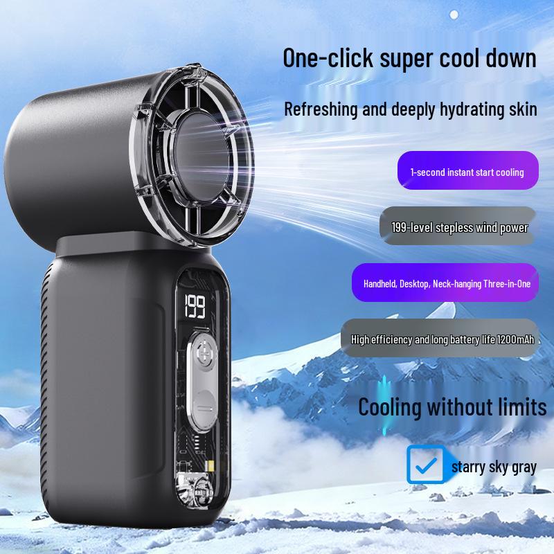 DF97 Mini Pocket Fan: Powerful USB Rechargeable Handheld Air Cannon 38.4*44.2*98.2MM