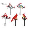 Elegant Yard Decoration Posts Metal Bird Garden Stake Decor, Weather Resistant Printed Flat Art Ornament, Rustproof Planter Non-fading Pot Insert for