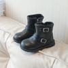 Autumn/Winter Single Baby Girls Elegant Fashion ZIP Cartoon Casual Black/White Comfortable Round Toe Warm Kids Short Boots