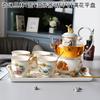 Household Flower Teapot Set Ceramic Afternoon Tea Flower And Fruit Teacup Tea Set Fruit Glass Pot With Filter Candle Heating
