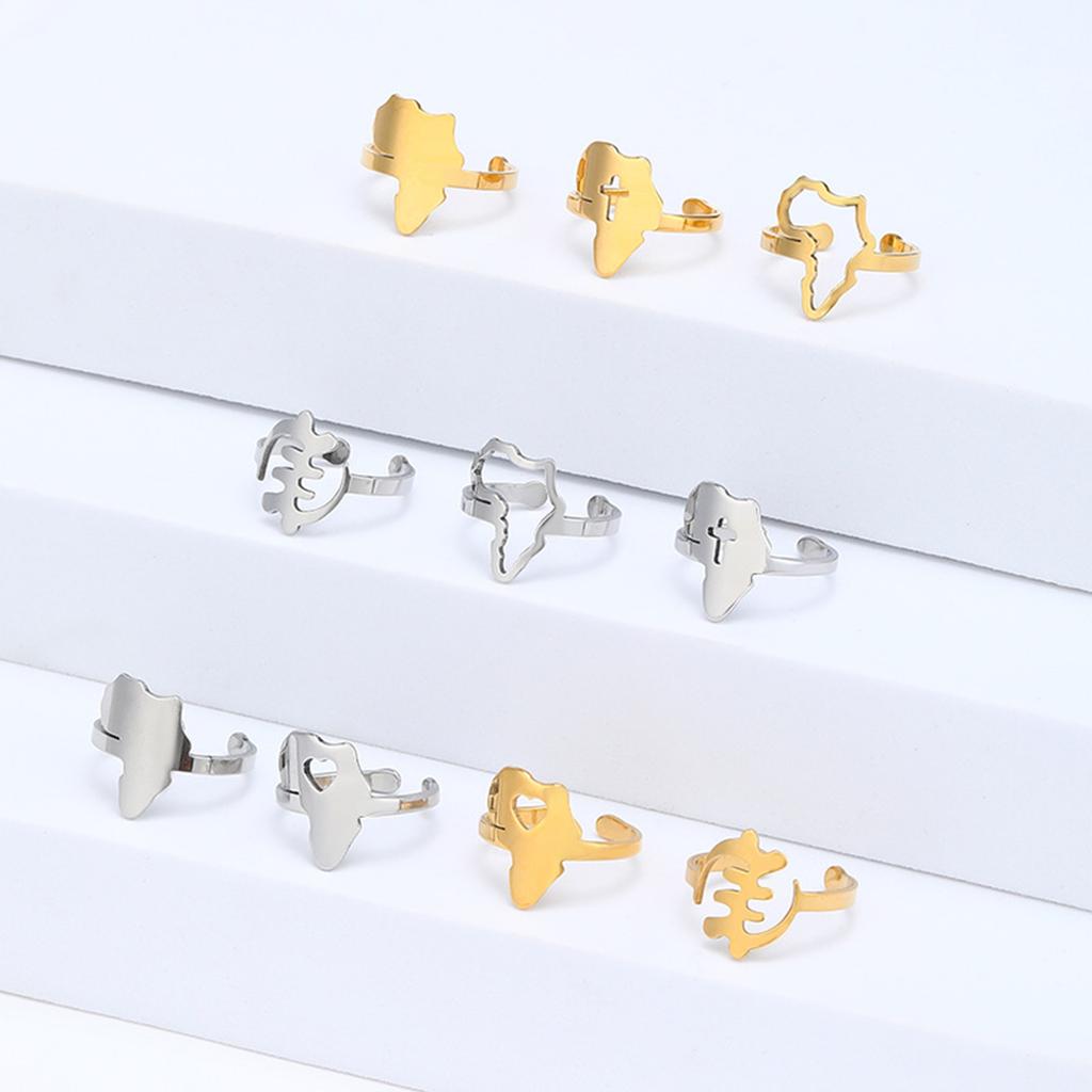 Minimalist Africa Map Ring Personalized Africa Outline Finger Ring Ethnic Africa Unique Rings for Fashion Enthusiasts