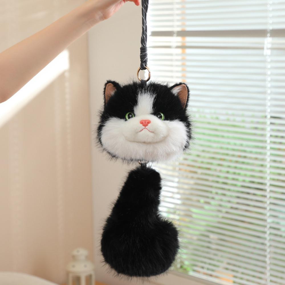 Long Tail Cat Plush Keychain Cute Stuffed Animal Doll Kawaii Ragdoll Cat Stuffed Keychain Gift