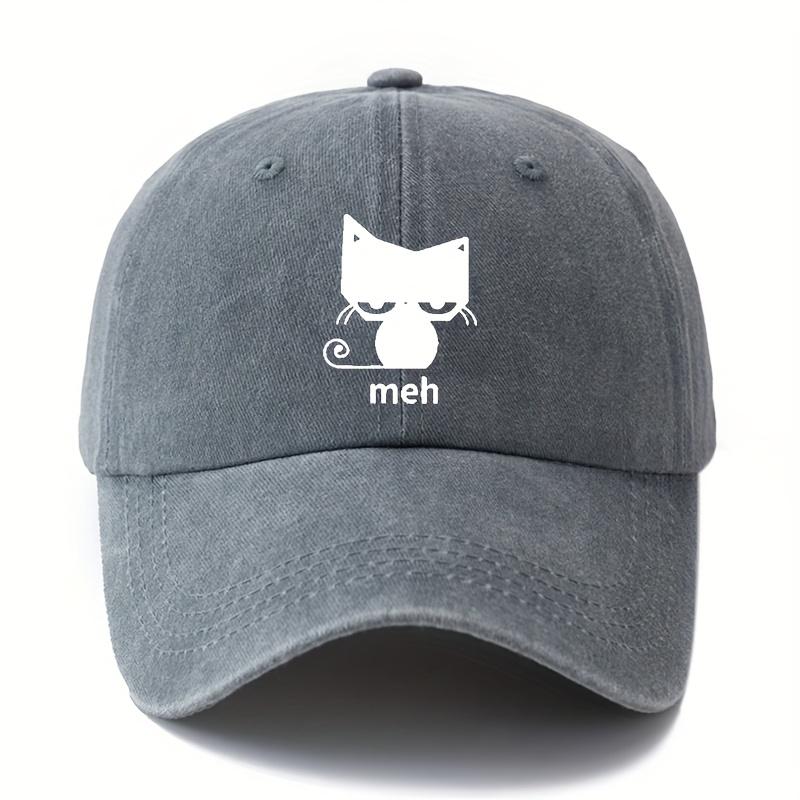 Printed Cartoon Cat Baseball Cap for Men and Women, Fashionable Outdoor Sun Protection, Lightweight Sun Hat, Truck Driver Hat