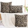 Leopard Print Throw Pillow Cover 45x45 Size Shaggy Pillow Case Faux Fur Pillowcase  Sofa Decor