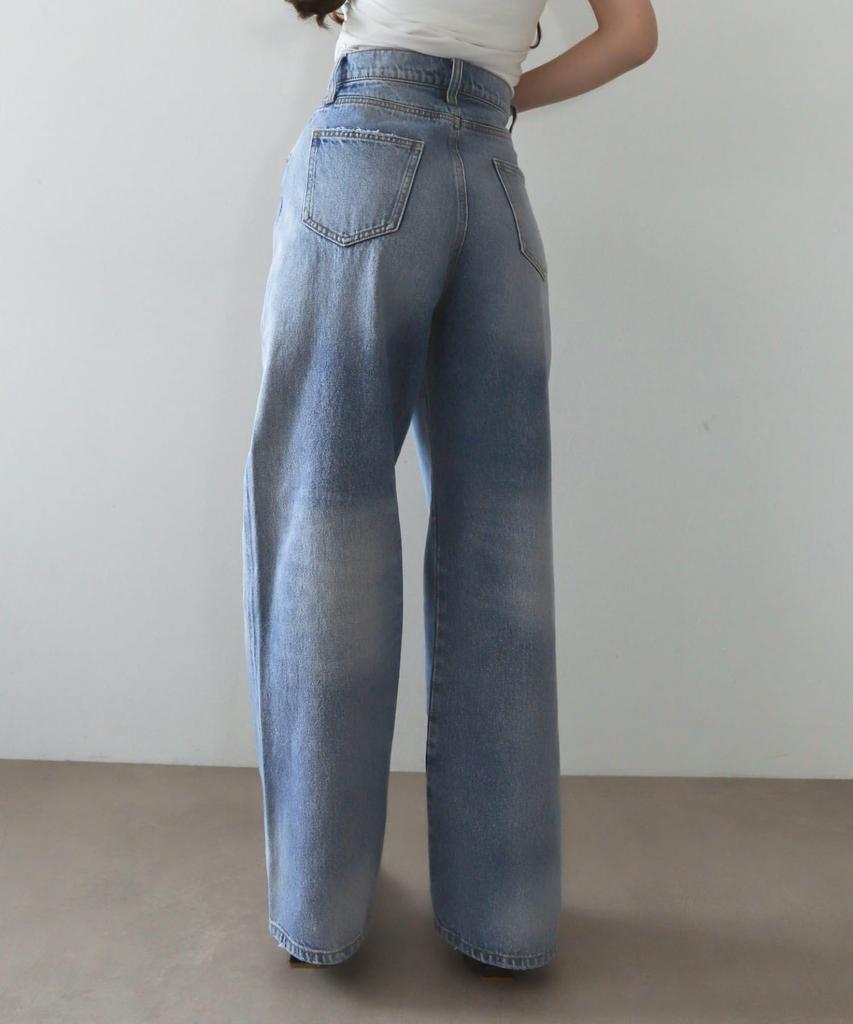 WEGO Straight Denim Everyday Light Denim Pants, Trousers, Bottoms, Denim, Simple, Wear, Year-Round, Women's, Gift, Present, Winter/Spring, Classic,