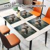Set da 4 pezzi di Tela Cerata Vintage con Anatre - Tovaglia da Tavola Country Farmhouse, Scena con Anatre e Stagno, Tappetini da Tavola da Pranzo 12x18 pollici, Adatti per Tavoli da Pranzo,