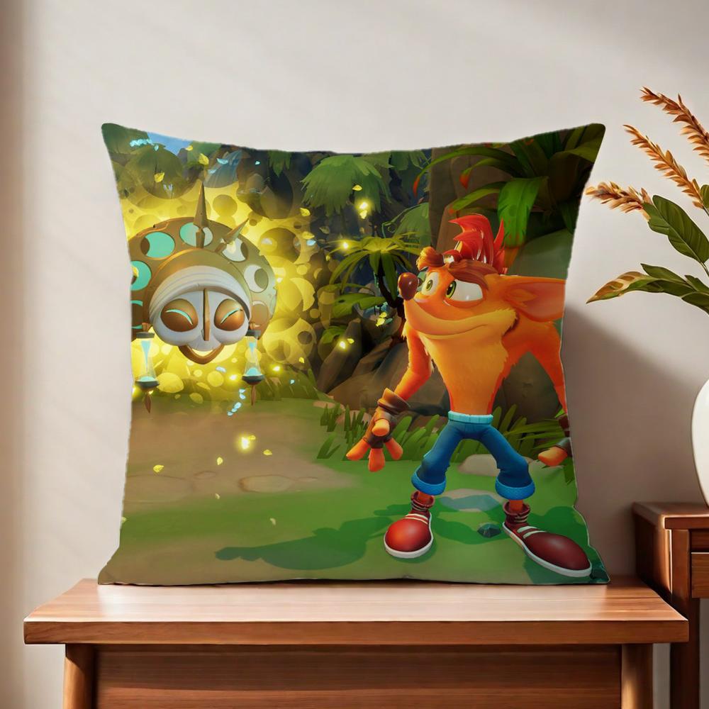 Cartoon Crashs B-Bandicoot Cushion Cover For Pillow Printing Sofa Decoration Home Car Room Coffee Shop Office Nordic Simplicity