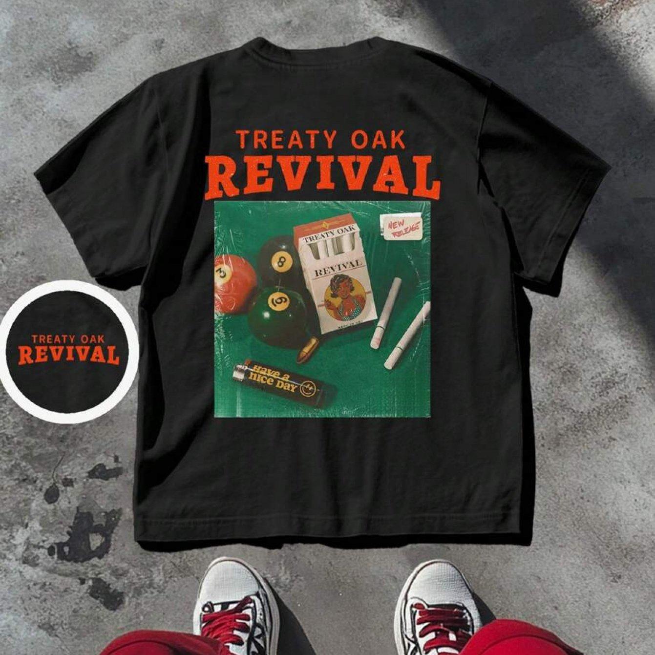 

Vibrant Colors Print Men s Retro Revival Graphic T-Shirt Vintage Music Culture Design with Bold Treaty Oak Revival Print 4XL