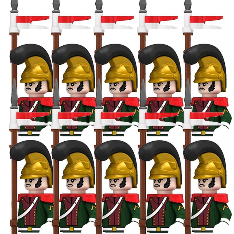 Napoleon Wars Military Figures Army Soliders Weaponry Suit Small Particles Building Blocks Childrens DIY Toys Boys Gifts