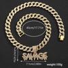 SAVAGE Large Pendant Hip Hop Cuban Chain Street Rap Alloy Full Diamond Personalized Necklace