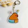 Acrylic Cartoon Capybaras Keyring Resin Kapibala Keyrings  Car Key Pendant
