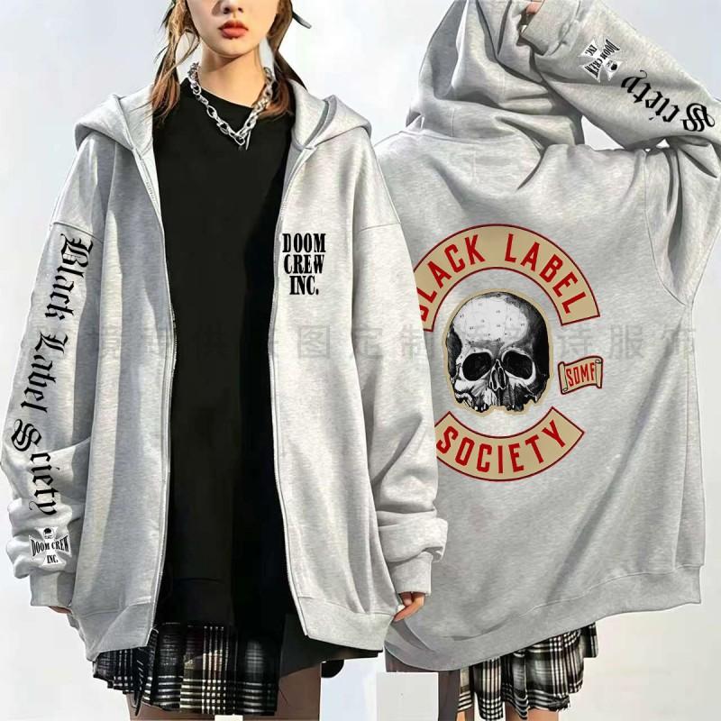 High Street Style Skull Print Hoodie Loose Fit Casual Sweatshirt Men Teens