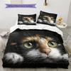 Calico Cat Pattern Bedding Home Decoration Birthday Gift (1 * duvet cover + 2 * pillowcase, without core)