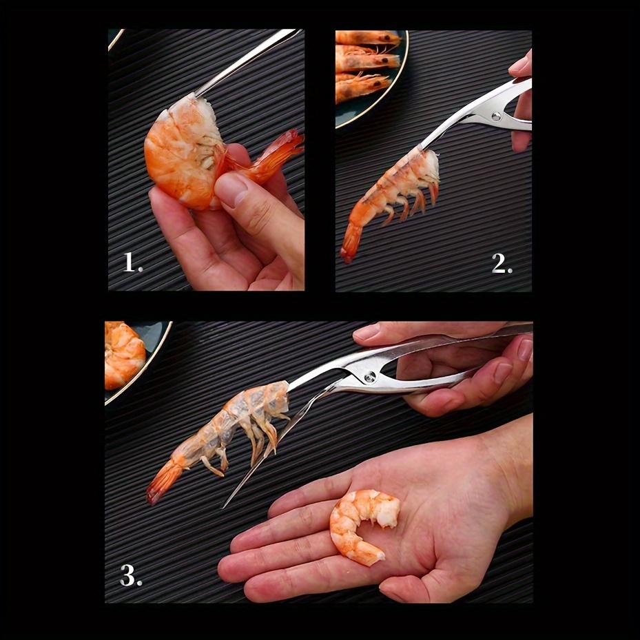 Garnelen-Darmwerkzeug aus Edelstahl – Ergonomisches Fischgrätendesign zum einfachen Entfernen der Schale, Küchengerät zur Zubereitung von Meeresfrüchten
