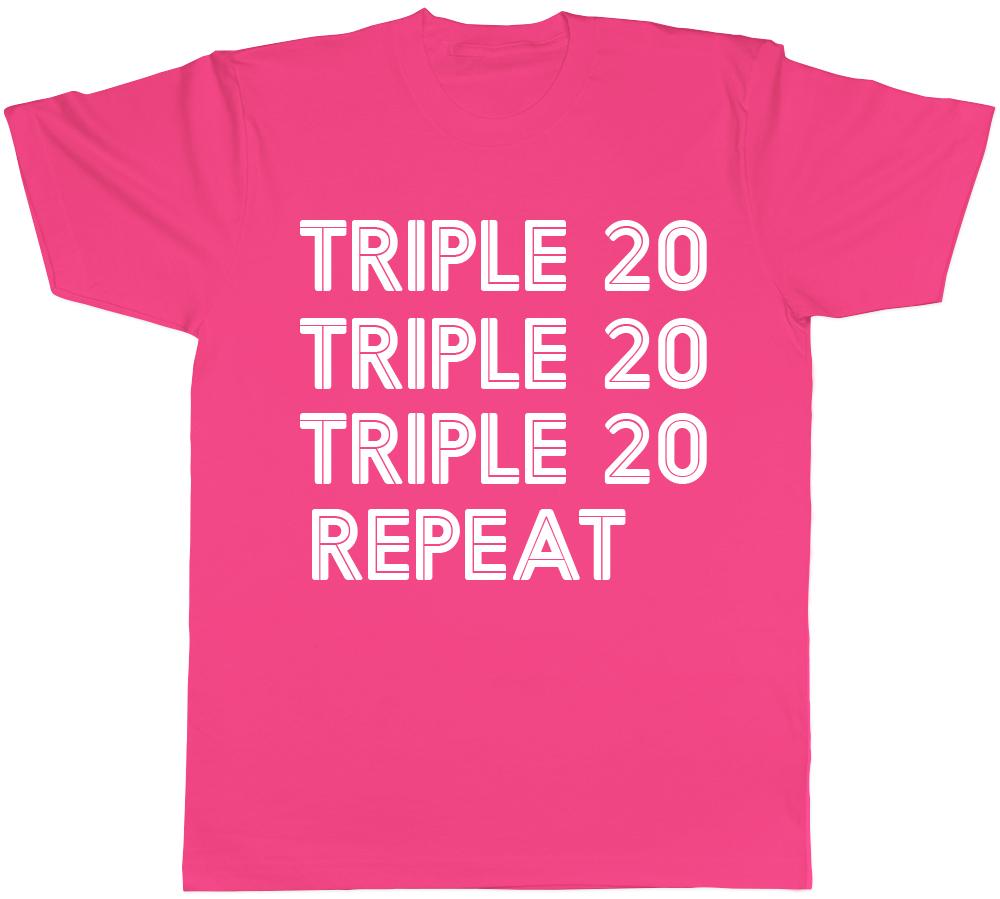 Triple 20 Repeat Darts Unisexs Unisexs Ladies Tee TShirt