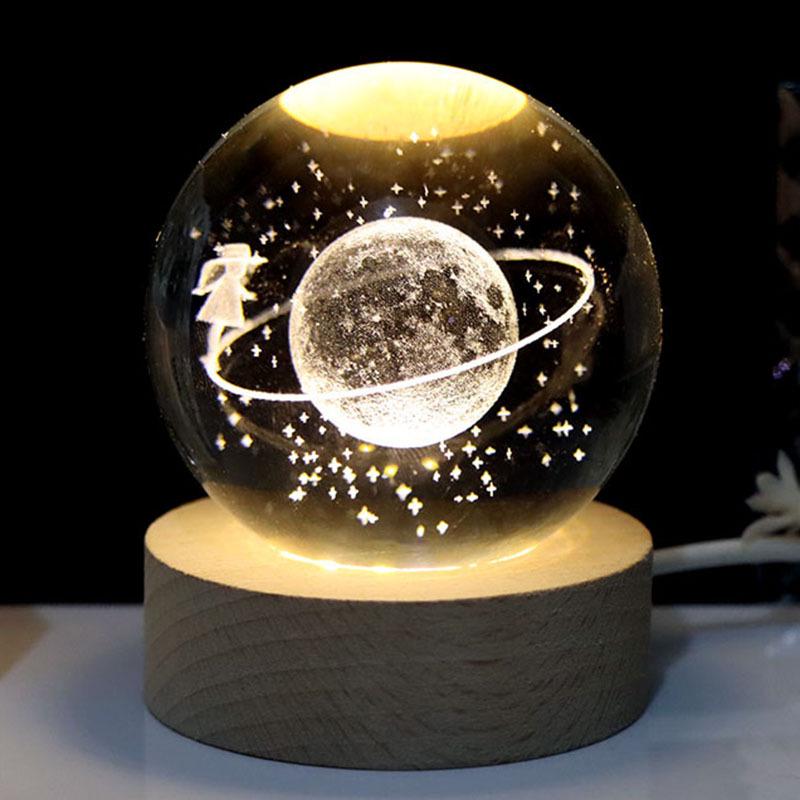 Starry Sky Crystal Ball Night Light - Creative Desktop Ornament Gift