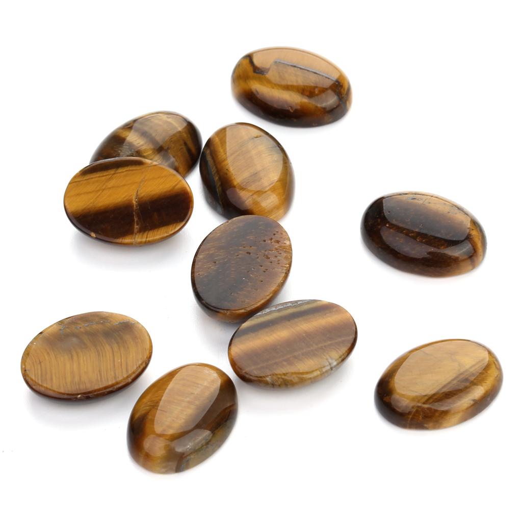 Natural Black Agate Stone Cabochon Tiger Eye Oval Spacers Beads For Handmade Ring Pendant Jewelry Finding Materials