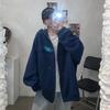 Women's 65% Cotton Embroidered Hooded Sweatshirt - Korean Style Loose Zip-up Jacket (2025 Student Collection)