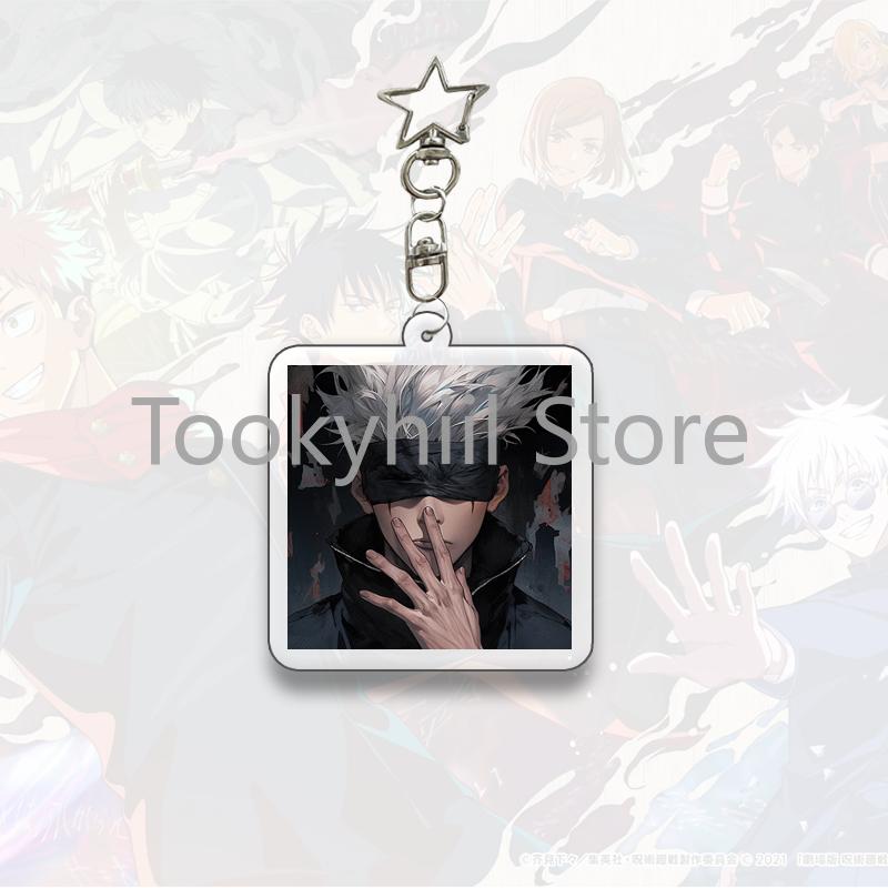 Gojo Satoru Square Keychain Boyfriend Exquisite Backpack Anime Figure Decorate Pendant Cartoon Itadori Yuji Collect Accessories