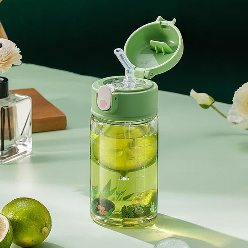 Fuguan Enjoy Rhythm Single-Layer Glass Cup with Straw