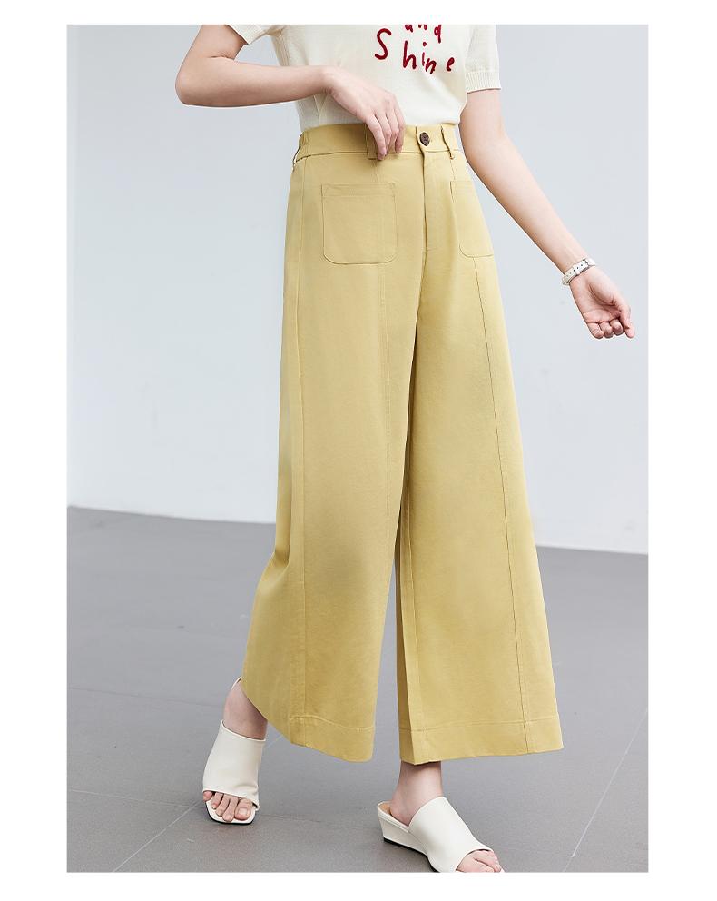 Summer "Nine Cent Overture" Series High-Waist Loose Nine-Cent Wide-Leg Pants