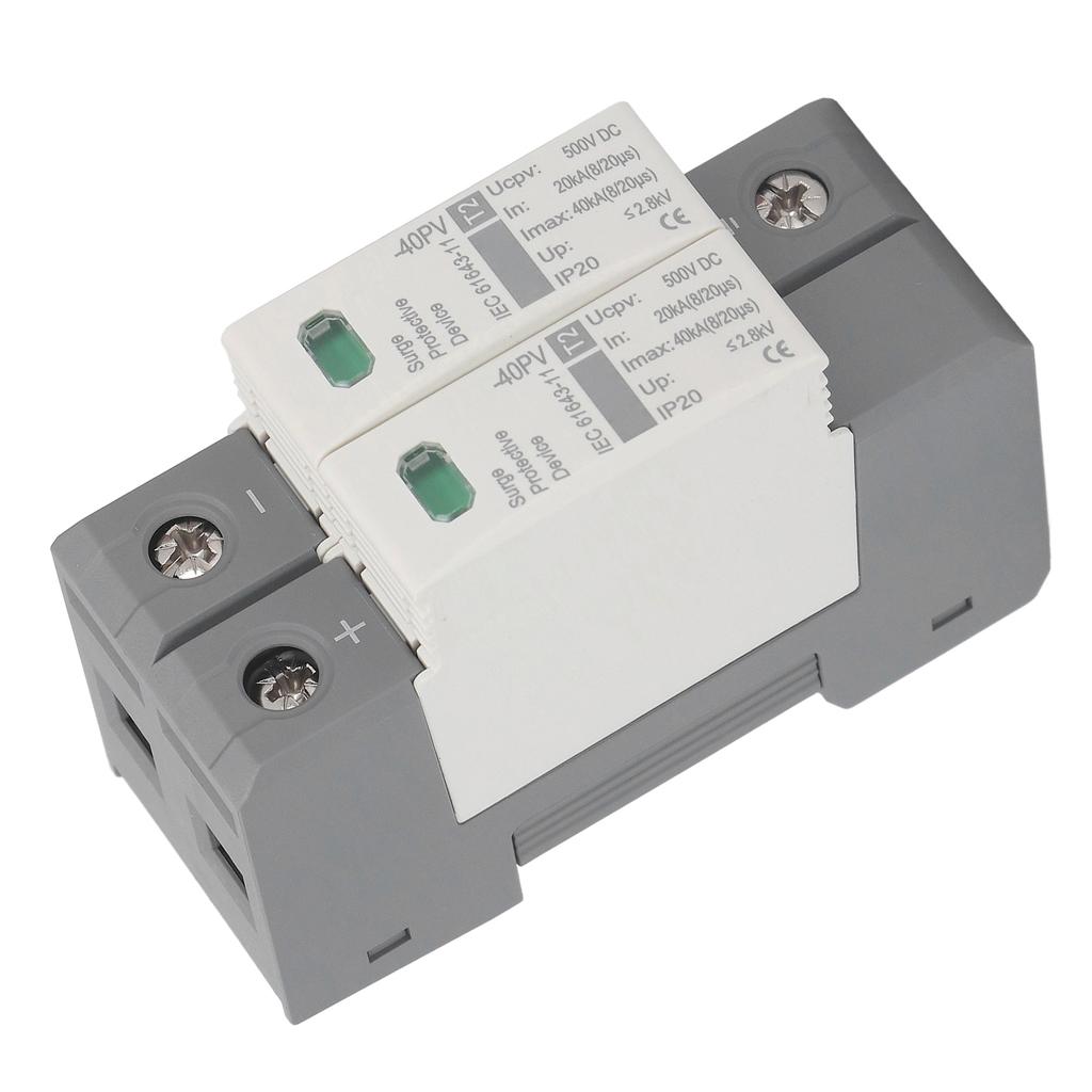 2P Photovoltaic DC Voltage Surge Arrester Device Lightning Protection Circuit Breaker 500VDC