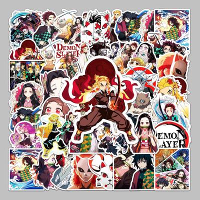 50 Demon Slayer Cartoon Stickers: Waterproof for Suitcases, Scooters, Computers, Tablets, and Water Cups