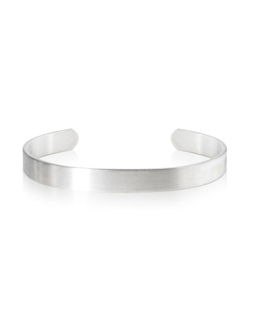 Sabona London F-Bwg1 Matte White Gold Plated Plain Fashion Bangle