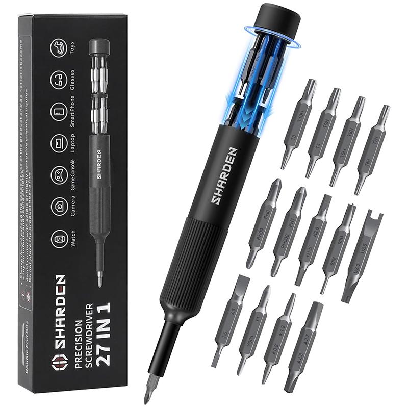 27 in 1 Precision Screwdriver Set Mini Portable Phillips TOrx Magnetic Screw Driver Head for Cell Phones Watches Computers