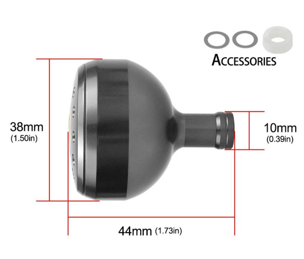 APAGAI of Aluminum Round Knobs for Spinning Bluefish Power Handle Replacement for Shimano Daiwa 4000 Set of [Set 2] Reels, Fishing, Knobs, A, S, 38mm,