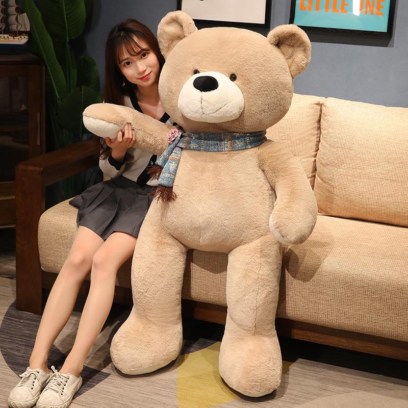 High Quality Plush Toy Scarf Bear Doll Soft Stuffed Animal Children Birthday Gift Pillow Home Living Room Bedroom Decor