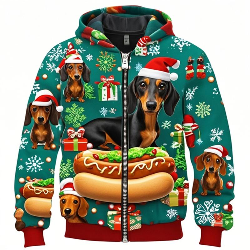 

Собака Такса 3D Печатный Молния Толстовка Толстовка Для Мужчин Женщин Детская Одежда Милые Молния Толстовка Рождественский Весна Осень Пальто 3XL