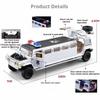 1:32 Scale Extended Version Police Car Alloy Diecast Model Toys with Pull Back Doors Can Be Opened Vehice Holiday Gift Ornament
