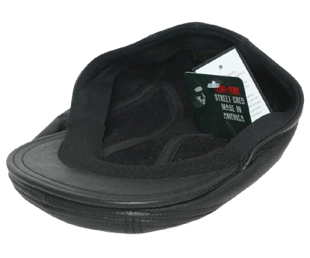 [New York Hat] 9250 Lamba 1900 Lamba Hunting Leather Cowhide (Black, LXL)