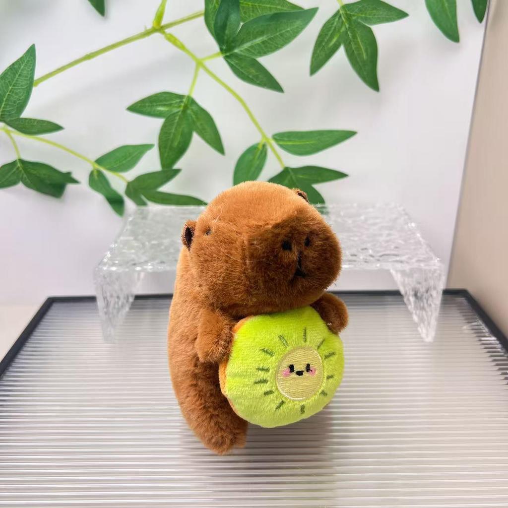 Hot Selling Turtle & Strawberry Hat Capybara Plush Doll Keychain Backpack Decoration