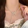 Elegancki Błyszczący Naszyjnik z Wisiorkiem Motylkiem Łańcuszek z Cyrkoniami dla Kobiet Błyszczący Łańcuszek Kryształowy Choker Naszyjnik Biżuteria Imprezowa