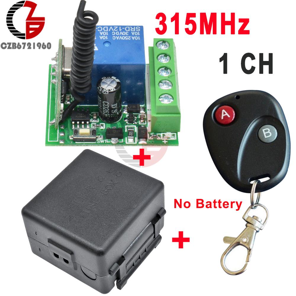 315MHz 433MHz DC 12V 2CH 2 Channel Wireless RF Remote Control Switch Transmitter+ Receiver Relay Switch Module