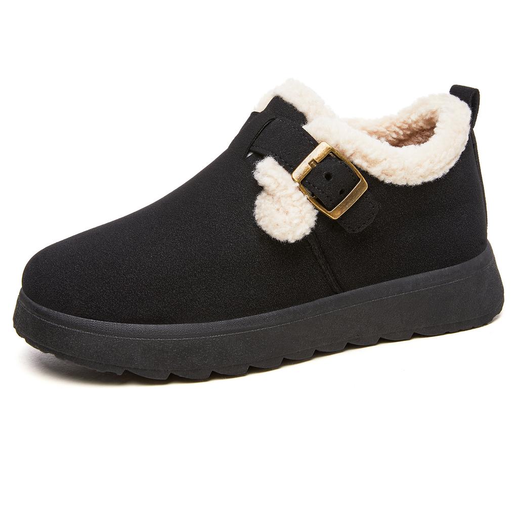 Cotton Shoes Women's Shoes New Cold-proof and Warm Snow Shoes Light Mouth Comfortable Short Boots Piled Thickened Women's Boots Soft-soled Cotton Bo