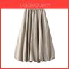 Lantern Skirt For Women With Elastic Waist Polyester Midlength Casual Style