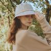 CHALLENGER Women'S Metallic Logo Point Slit Shape Adjustable String Bucket Hat Beige